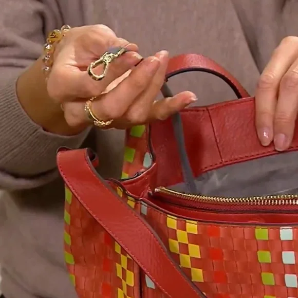 New Vince Camuto Tote Shoulder Bag Two Strap Tania Leather Moroccan Clay Colors - Picture 8 of 11